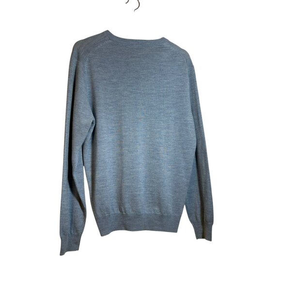 Jos A Bank 100% Merino Wool Blue Heather Signature Heathered Mens Knit Sweater - Picture 5 of 6